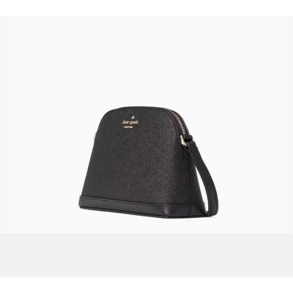 NWT Kate Spade New York Tinsel Small Dome Crossbody Bag Black Glitter Purse - Picture 2 of 6